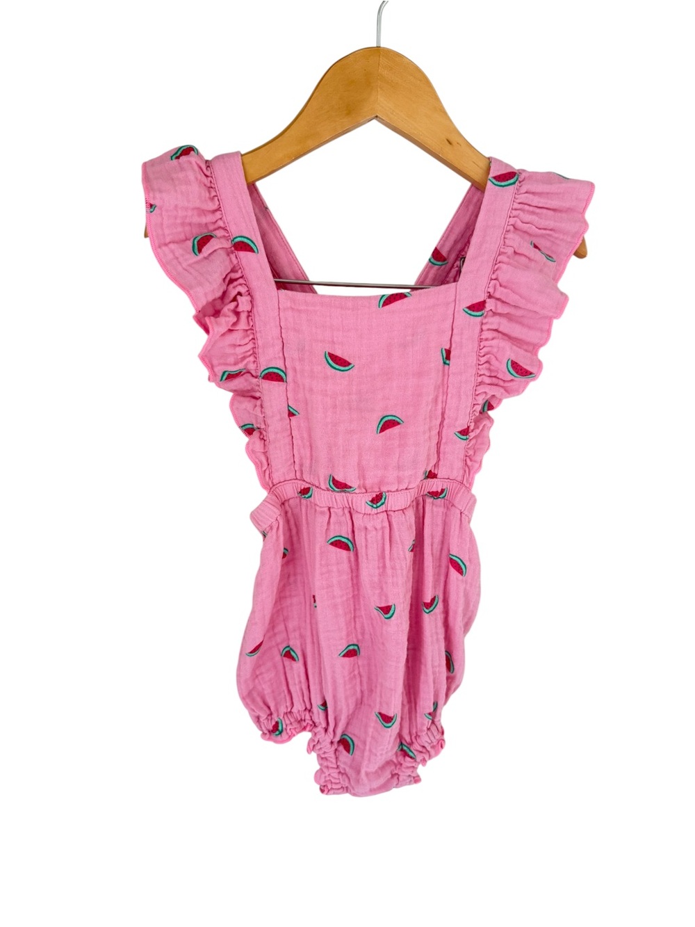 Old Navy Pink Watermelon Ruffle Romper 18-24 months